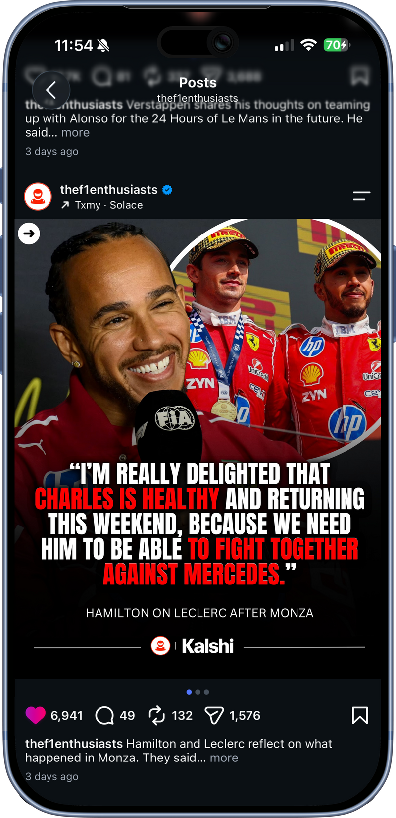 F1 partner post