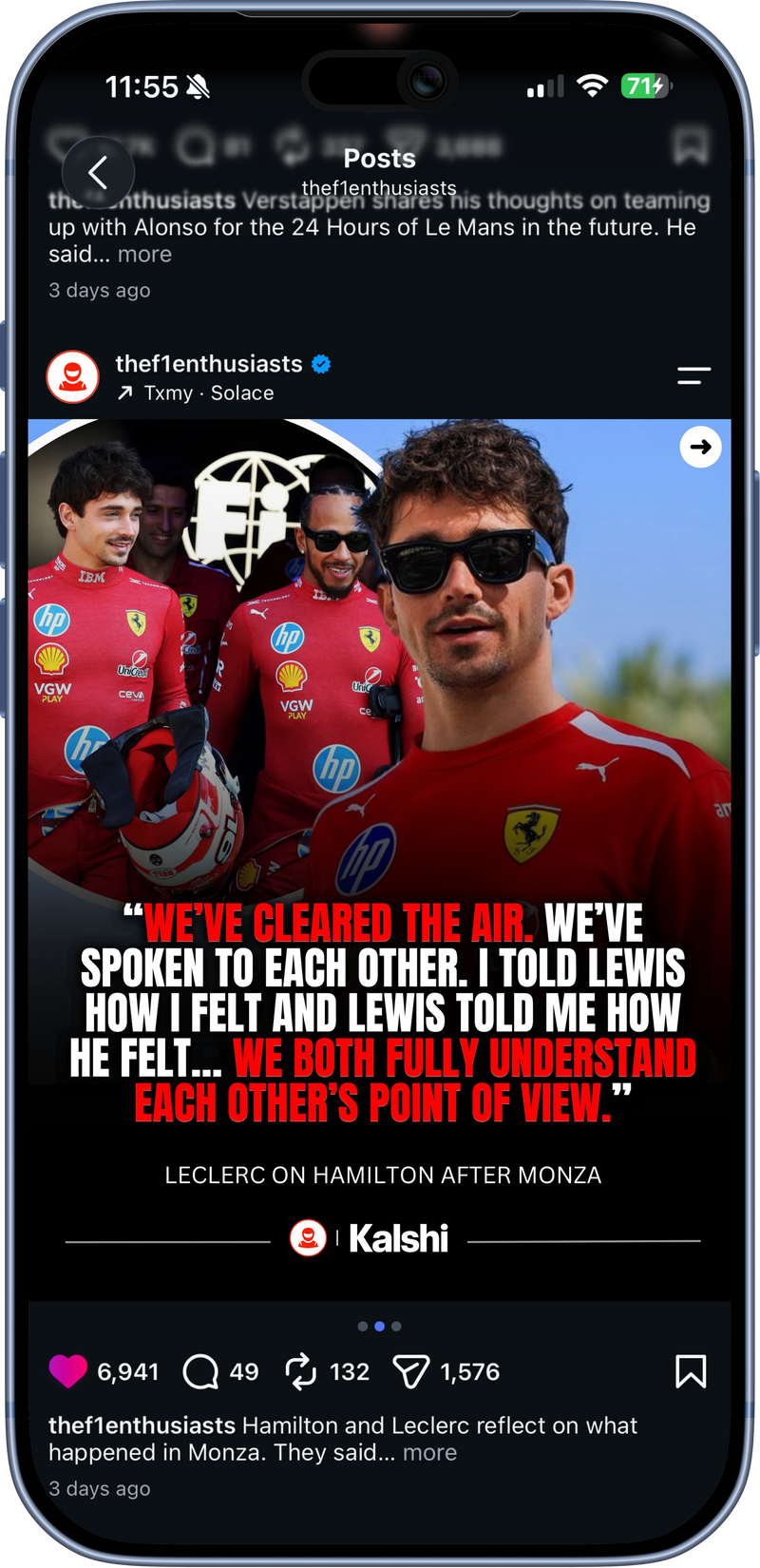 F1 partner post